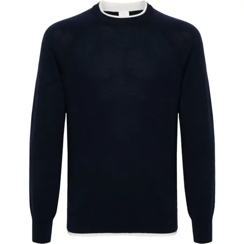 Blauer Wollstrickpullover , Herren, Größe: M - Eleventy - Modalova