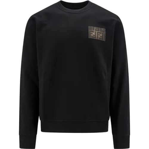 Baumwoll-Sweatshirt mit FF-Patch - Fendi - Modalova