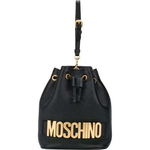 Stylish Leather Clutch , female, Sizes: ONE SIZE - Moschino - Modalova