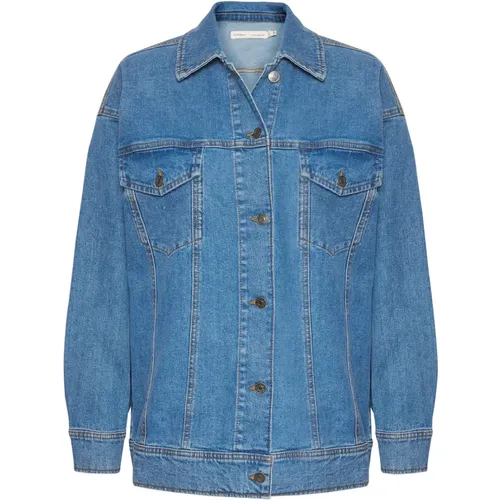 Cool Oversize Denim Jacket with Smart Stitching and Button Closure , female, Sizes: L, XL, 3XL - InWear - Modalova