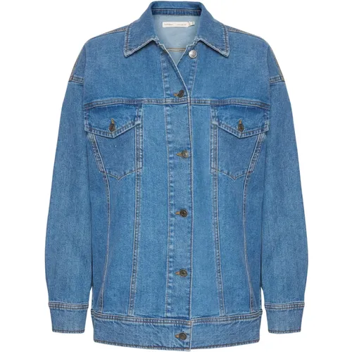 Cool Oversize Denim Jacket with Smart Stitching and Button Closure , female, Sizes: S, M, L, 2XL, XL, 2XS, 3XL - InWear - Modalova