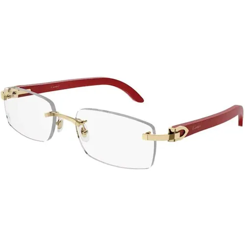 Gold Transparent Glasses , unisex, Sizes: 53 MM - Cartier - Modalova