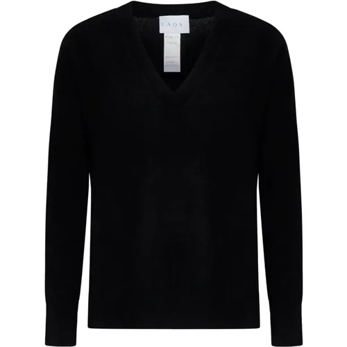 Schwarze Pullover Kollektion , Damen, Größe: L - KAOS - Modalova