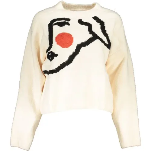 Eleganter Bestickter Pullover , Damen, Größe: M - Desigual - Modalova