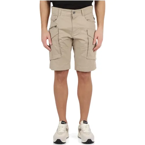Stretch Cotton Bermuda Shorts with Cargo Pockets , male, Sizes: W31 - Replay - Modalova