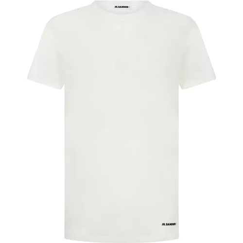 Weißes Baumwoll-Crewneck-T-Shirt für Männer - Jil Sander - Modalova