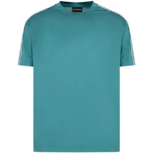 Men's Tape Logo Embossed T-shirt , male, Sizes: L, M - Emporio Armani - Modalova