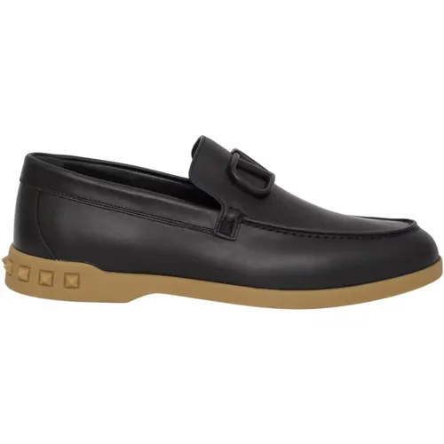 Leather Loafer with VLogo Signature , male, Sizes: 6 UK - Valentino Garavani - Modalova