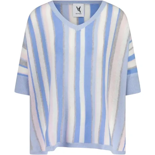 Striped Cashmere Oversized V-Neck Sweater , female, Sizes: XS, M - Van Kukil - Modalova