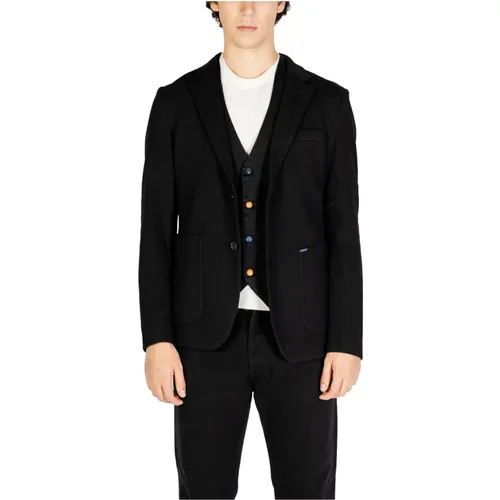 Schwarzer Button-Up Blazer Herbst/Winter Stil - Gianni Lupo - Modalova