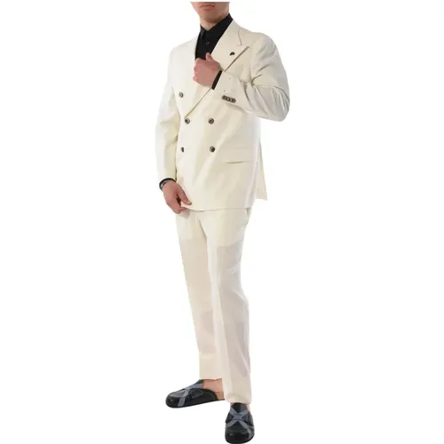 Single-breasted suit with lancia lapel , male, Sizes: L - Gabriele Pasini - Modalova
