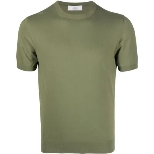 Olivgrünes Baumwoll-T-Shirt - Mauro Ottaviani - Modalova