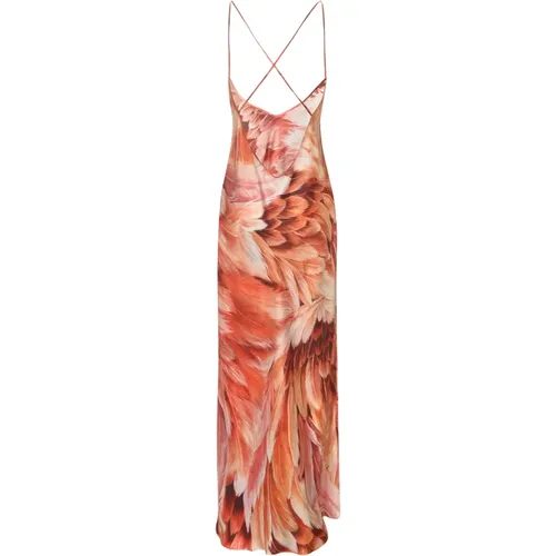 Women's Clothing Dress Orange Ss24 , female, Sizes: L - Roberto Cavalli - Modalova