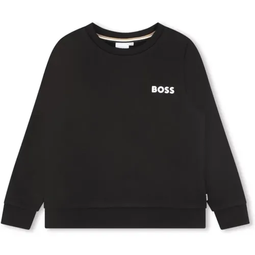 Schwarzer Jungen-Sweatshirt aus Baumwollmischung - Hugo Boss - Modalova