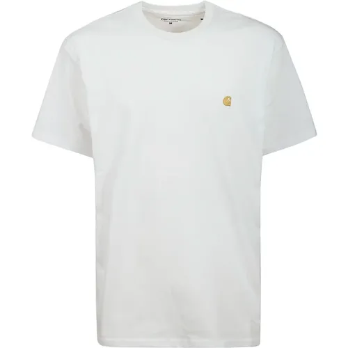 Chase Weiße Baumwoll-Logo-T-Shirt , Herren, Größe: XS - Carhartt WIP - Modalova