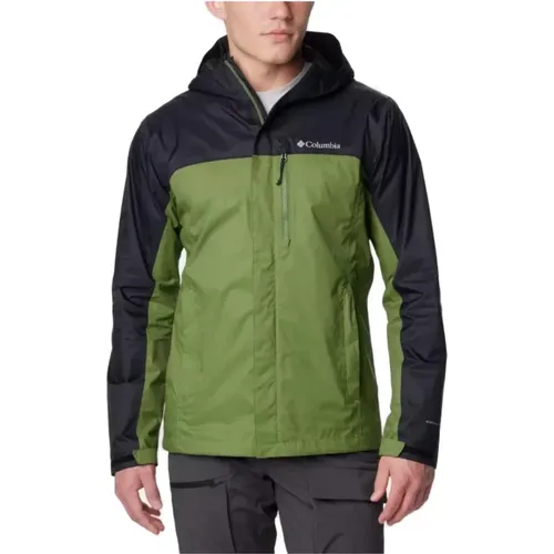 Grüne Zip-Up Jacke mit Taschen , Herren, Größe: L - Columbia - Modalova