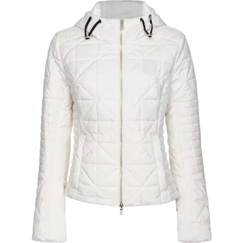 Light down jacket with logo patch , female, Sizes: S - pinko - Modalova