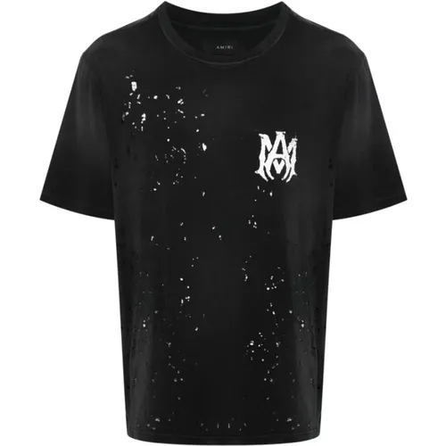 Schwarzes Monogram Crew Neck T-shirt , Herren, Größe: S - Amiri - Modalova
