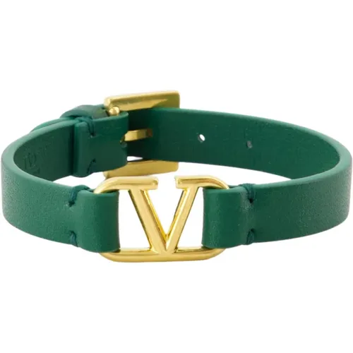 VLogo Lederarmband Grün Herren Herbst-Winter 2024 , Herren, Größe: ONE Size - Valentino Garavani - Modalova