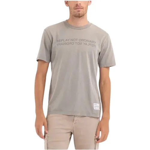 Crew Neck T-shirt , male, Sizes: S, XL, M - Replay - Modalova
