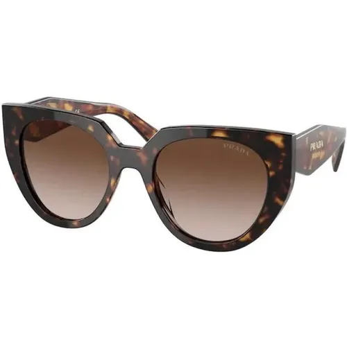 Stylish Sungles in Havana , female, Sizes: 52 MM - Prada - Modalova