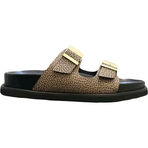 Black Sliders Sandals Summer Collection 2024 , female, Sizes: 4 UK, 7 UK - Borbonese - Modalova