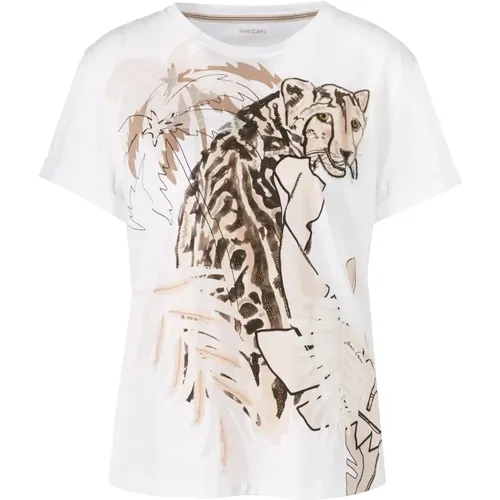 Tropisches Flora T-Shirt , Damen, Größe: 3XL - Marc Cain - Modalova