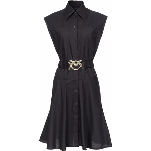 Sleeveless Shirt Dress with Belt , female, Sizes: XS - pinko - Modalova