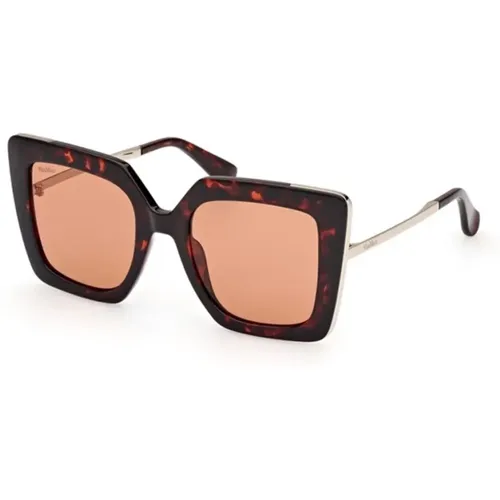 Lens Dark Havana Sunglasses , female, Sizes: 52 MM - Max Mara - Modalova