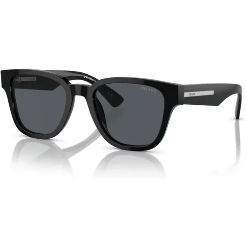 Schwarz/Graue Sonnenbrille , Herren, Größe: 52 MM - Prada - Modalova