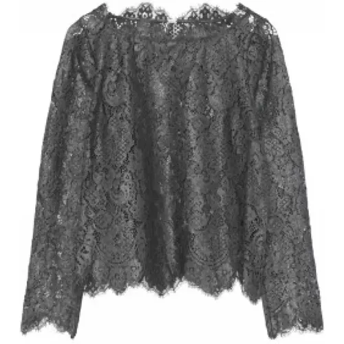 Elegant Lace Blouse Top Grey , female, Sizes: L, 3XL, XL - Gustav - Modalova