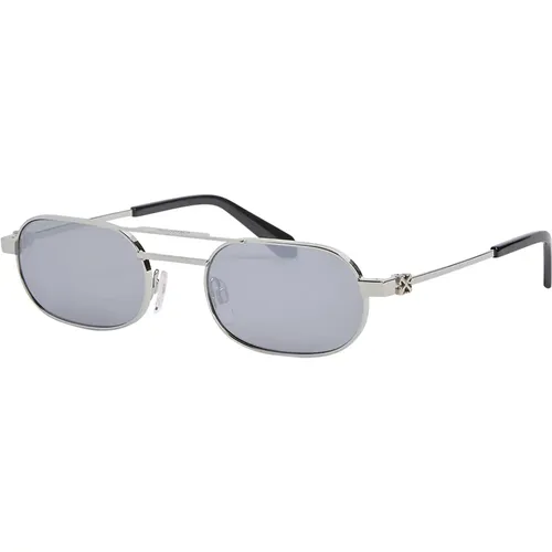 Silberne Vaiden Sonnenbrille , unisex, Größe: 55 MM - Off White - Modalova
