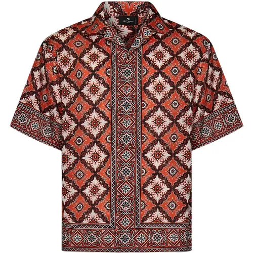 Red Medallion Print Bowling Shirt , male, Sizes: XL - ETRO - Modalova