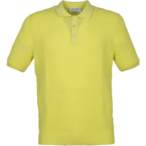Limettengrünes Tennis Polo Shirt , Herren, Größe: L - Gran Sasso - Modalova