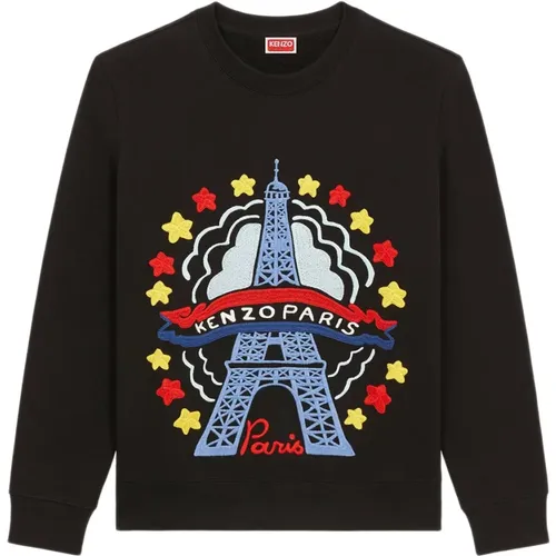 Sweater with Drawn Varsity Embroidery , male, Sizes: L, S - Kenzo - Modalova