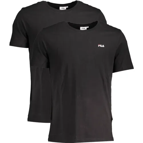 Schwarzes Baumwolle Herren T-Shirt Pack - Fila - Modalova