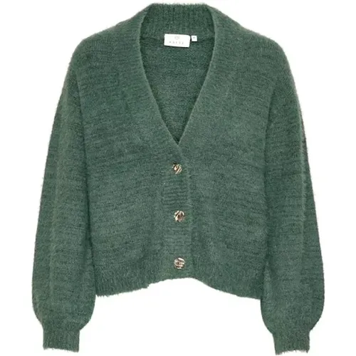 Topiary Cardigan mit Gemischten Materialien , Damen, Größe: 2XL - Kaffe - Modalova