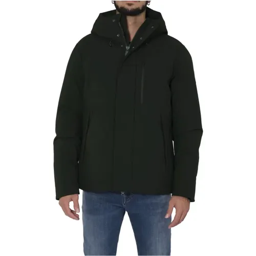 Dark Hooded Jacket with High Collar , male, Sizes: XL, XS - Save The Duck - Modalova