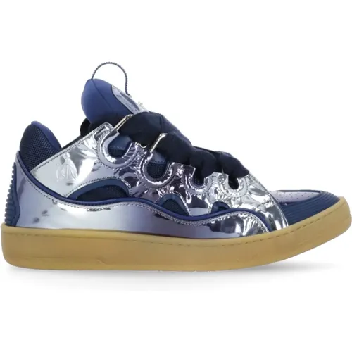 Leather Sneakers with Embossed Logo , male, Sizes: 8 UK - Lanvin - Modalova