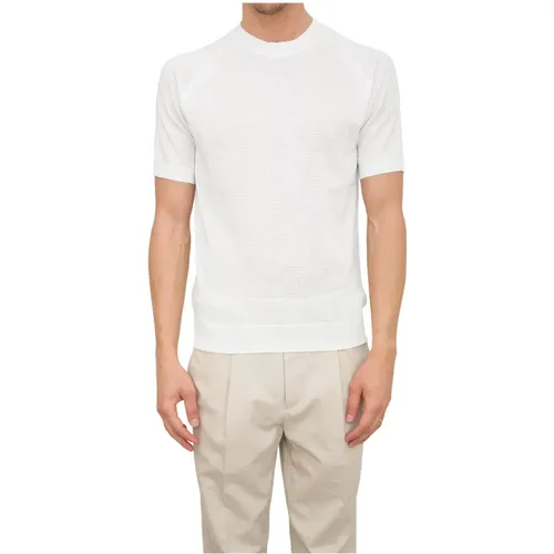 Weißes Rundhals-Shirt , Herren, Größe: 2XL - Paolo Pecora - Modalova