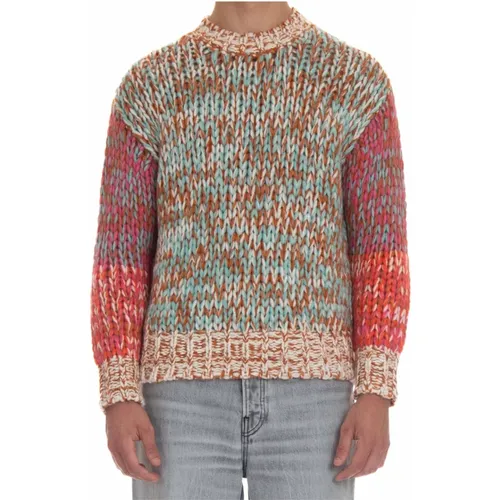 MultiColour Pullover Handwerk Over Fit , Herren, Größe: L - Roberto Collina - Modalova