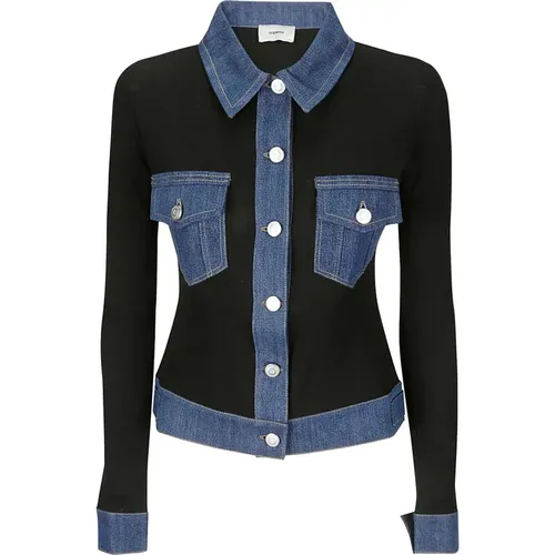 Rib Denim Top , Damen, Größe: S - Coperni - Modalova