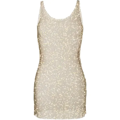 Rhinestone Mesh Mini Dress , female, Sizes: ONE SIZE - Santa Brands - Modalova