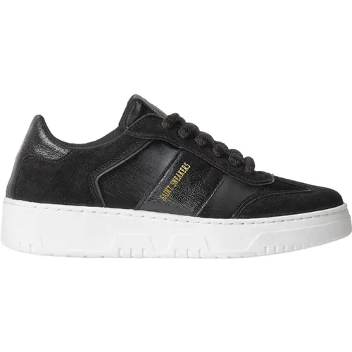 Schwarze Ledersneakers für Frauen - SAINT SNEAKERS - Modalova