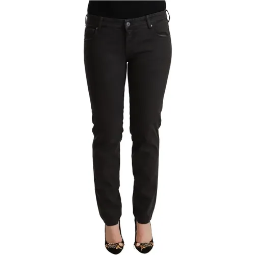 Schwarze Skinny Denim Niedrige Taille Jeans , Damen, Größe: W28 - Ermanno Scervino - Modalova