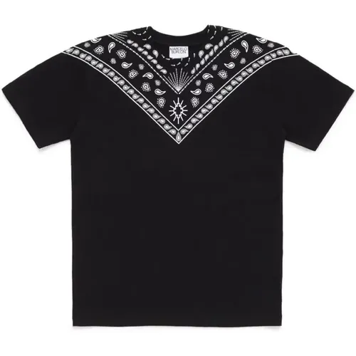 Schwarzes Bandana Regular T-Shirt - Marcelo Burlon - Modalova