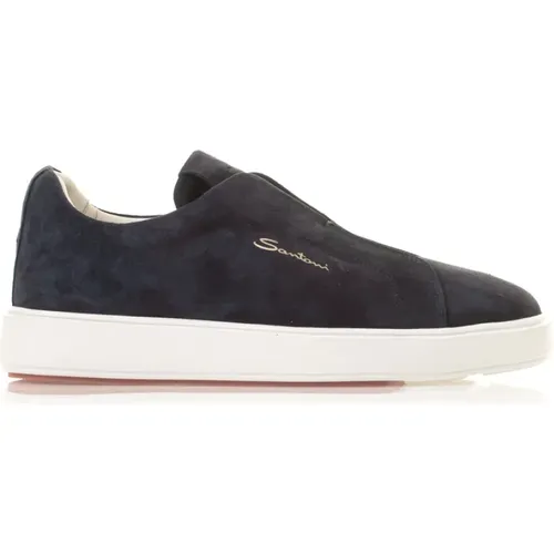 Premium Suede Sneakers for Men , male, Sizes: 8 UK, 9 1/2 UK, 7 1/2 UK, 9 UK, 7 UK, 8 1/2 UK, 10 UK, 6 1/2 UK - Santoni - Modalova