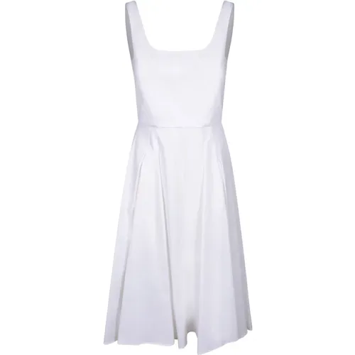 Elegantes Weißes Kleid Sweetheart-Ausschnitt , Damen, Größe: L - Blanca Vita - Modalova