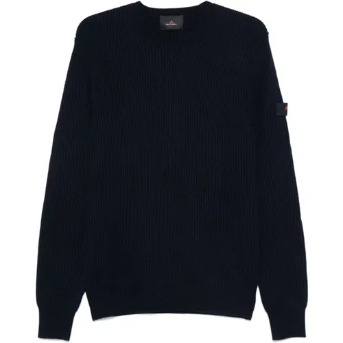 Ribbed Knit Sweater Logo Patch , male, Sizes: XL, S, 2XL, M, L - Peuterey - Modalova