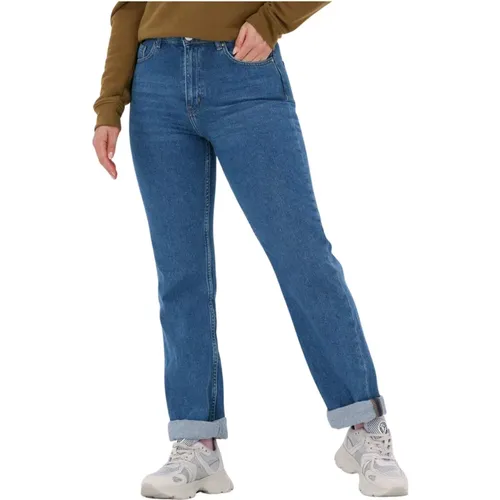 Blaue Straight Leg Jeans 6863 , Damen, Größe: L - Envii - Modalova